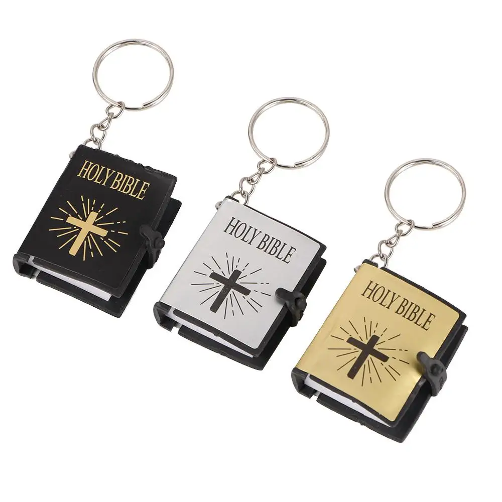 Gifts Creative Christian Religious Cross Cute Cross Keyrings HOLY BIBLE Keychains Bags Pendant Car Key Chains