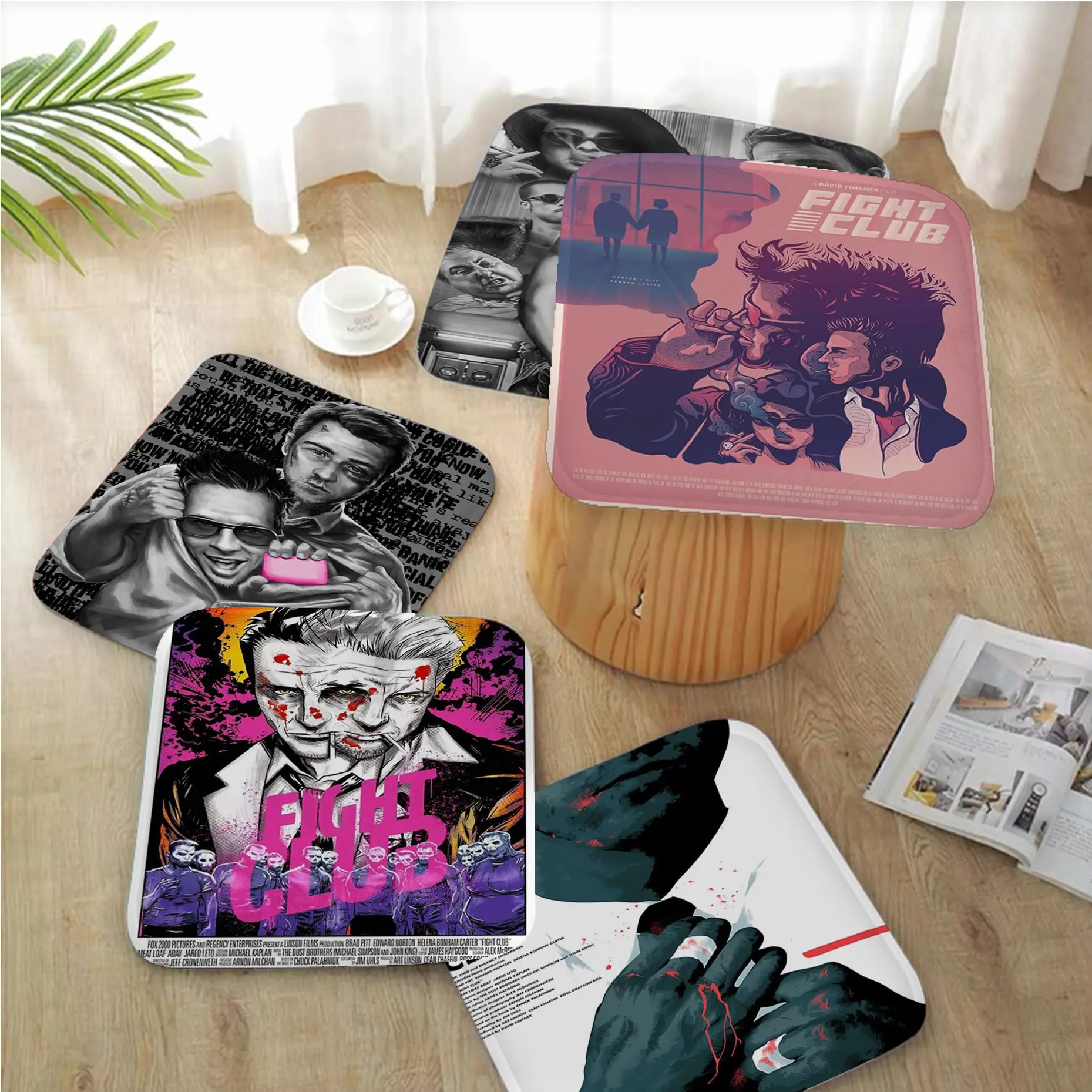 

Fight Club Art Dining Chair Cushion Circular Decoration Seat For Office Desk Chair Cushions