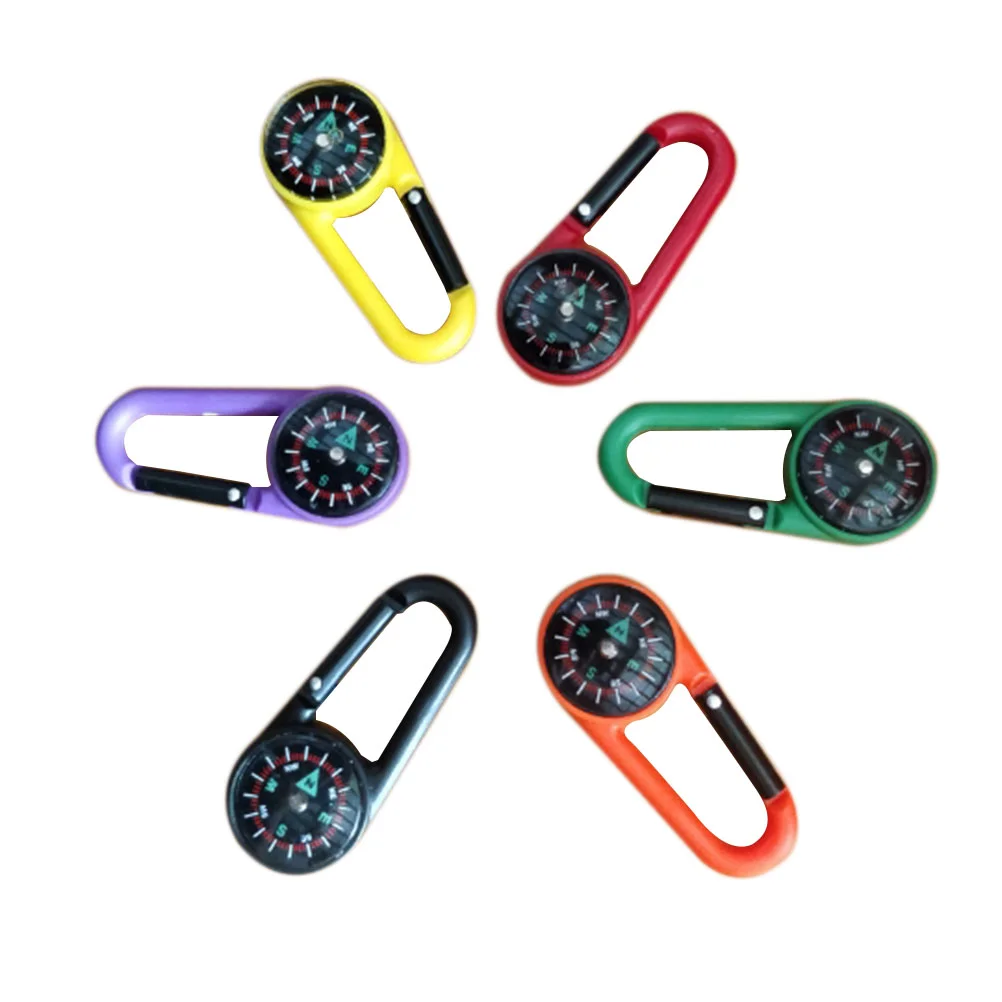 

24pcs Carabiner Compasses for Kids Compass Belt Clips Outdoor Camping School Prizes Party Favor ( Random Colors )