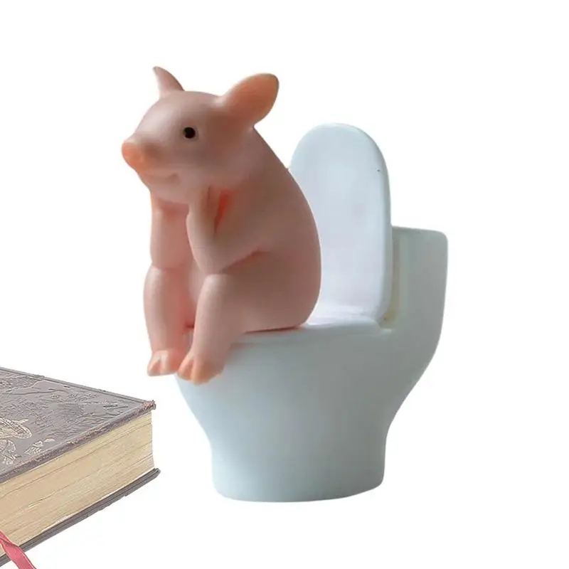 

Pig Desktop Ornaments Pig Squatting On The Toilet Animal Statue Desktop Decorations Cake Toppers Birthday Gifts For Boys And