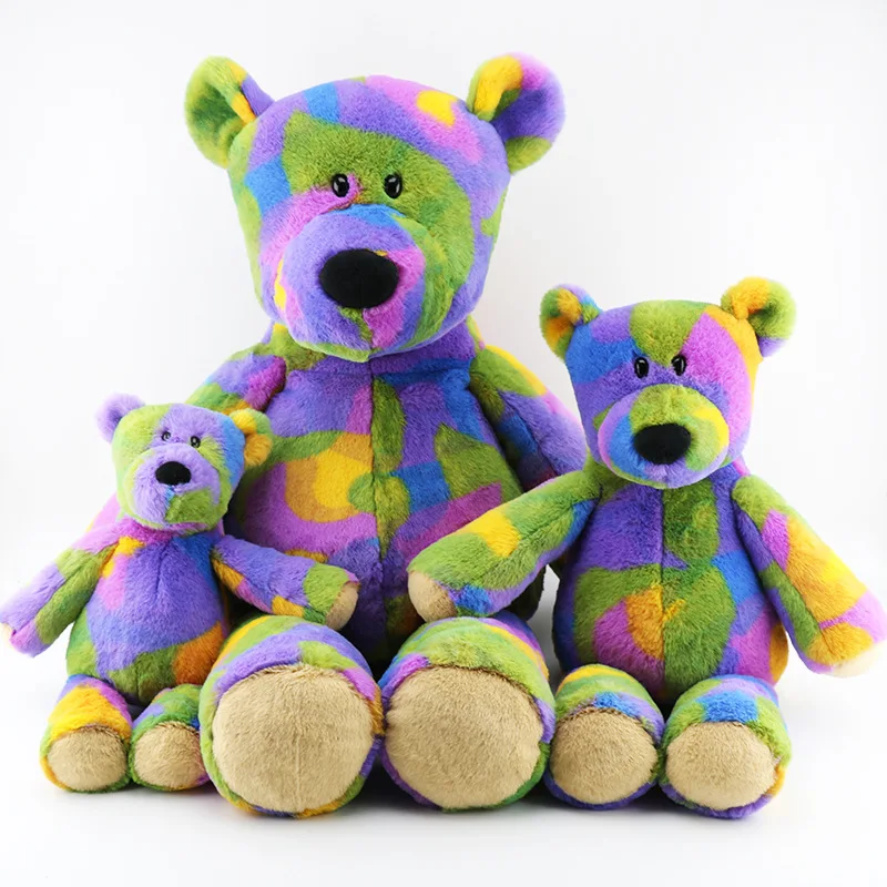 

Новинка 2022, милая плюшевая игрушка, красочный медведь, кукла, разноцветный Радужный кролик, единорог, детский подарок-сюрприз
