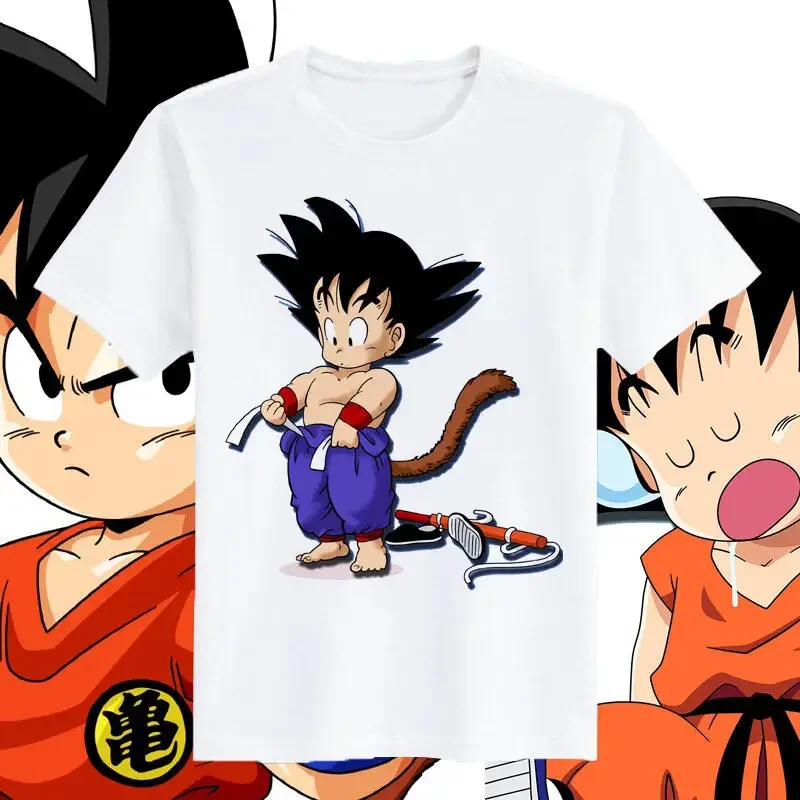 Фото Футболка Dragon Ball: Модный брендовый комплект для детей и родителей с Сунь Укуном, хлопковые свободные топы для лета №3