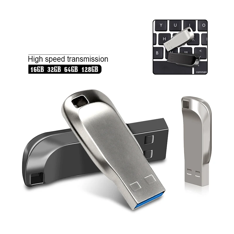

Hot sale USB Flash Drive 32GB 16GB 8GB Metal Pendrive 64gb 128gb usb 2.0 u disk High Speed Waterproof Key Pen Drive stick