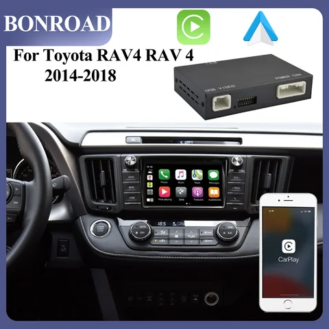 Автомобильная Беспроводная ИИ-приставка Carplay на Android для Toyota RAV4 RAV 4 Corolla Camry Highlander Avensis 2014-2019 Apple Aiplay AutoLink