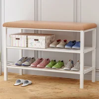 Nordic Minimalist Metal Shoe Rack Home Entry Porch Shoe Stand Shoe Racks With Bench for Home