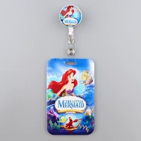 yq1065 the little mermaid keychain retractable student nurse badge reel clip cartoon princess ariel ic id card badge holder gift