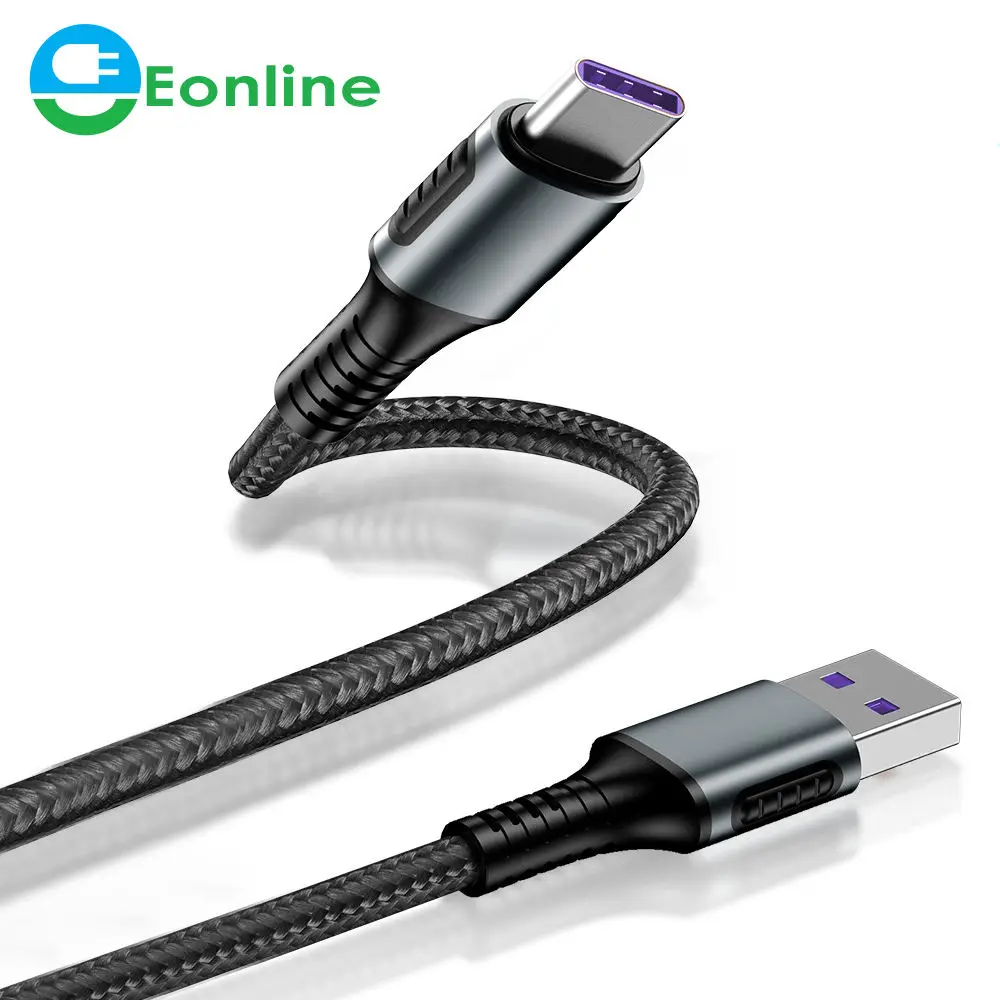 

EONLINE 5A USB Type C High quality Fast charging cable for Samsung S8 S9 S10 Huaweis Xiaomi OnePlus 2 ZUK Z2 quick charger 1M