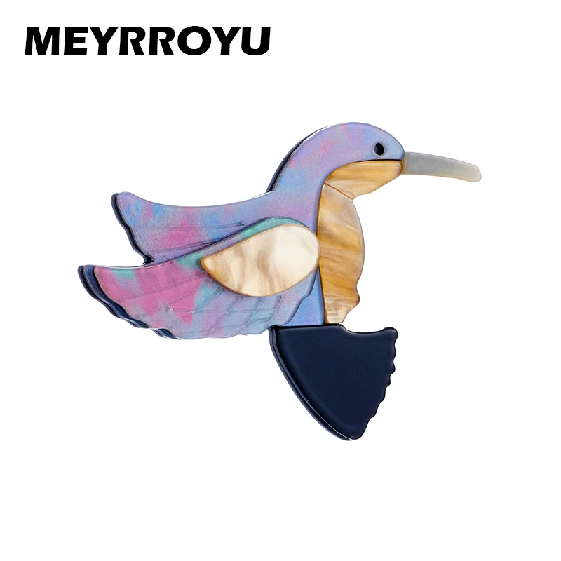 

MEYRROYU New Style Women Brooch Jewelry Acrylic Material Flying Bird Brooches on Bag Clothes Casual Party Girls Pins Brooch