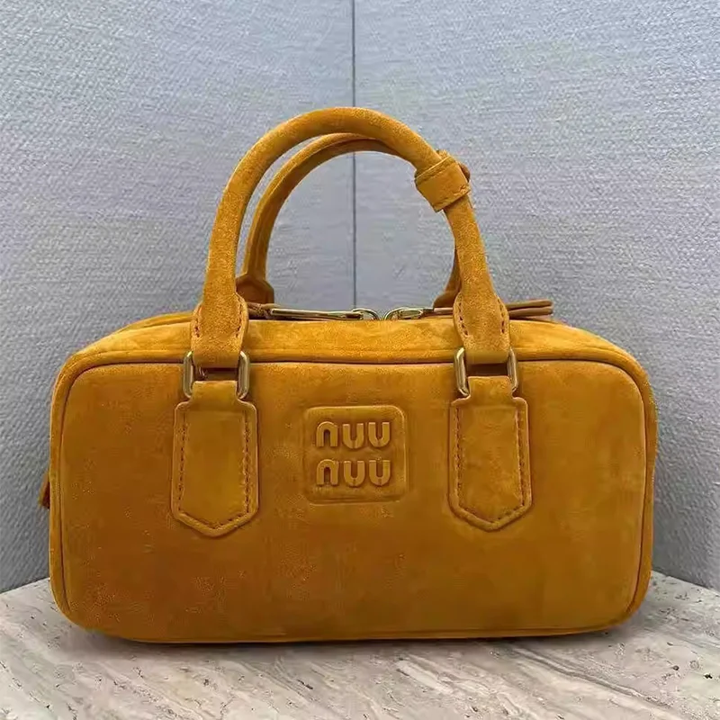 Роскошная замшевая сумка с мини-сумочкой для боулинга цветочной подвеской