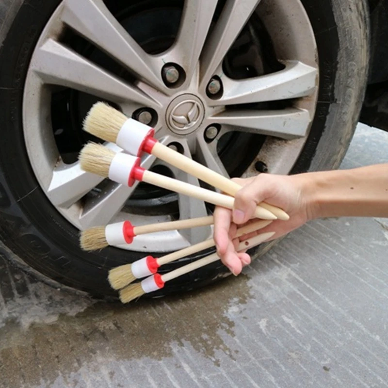 

5pcs Car Cleaning Brushes Car Detailing Brush Set Car Detail Brush Kit Air Vent Dashboard Wheels Brush Tool Car Wash Accessories