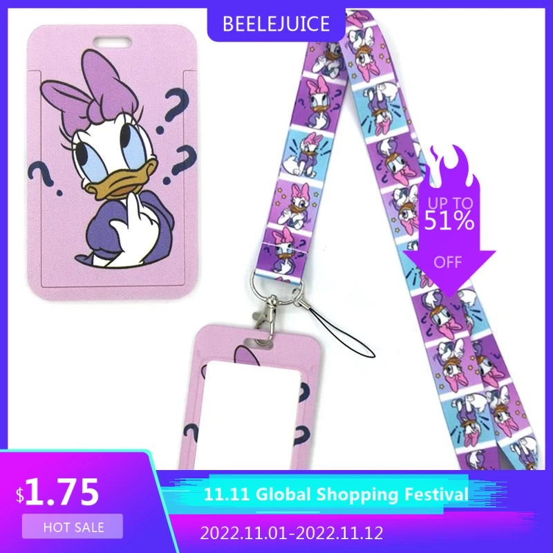 

Daisy Donald Duck Key lanyard Car KeyChain ID Card Pass Mobile Phone Badge Kids Key Ring Holder Jewelry Accessories Decoration