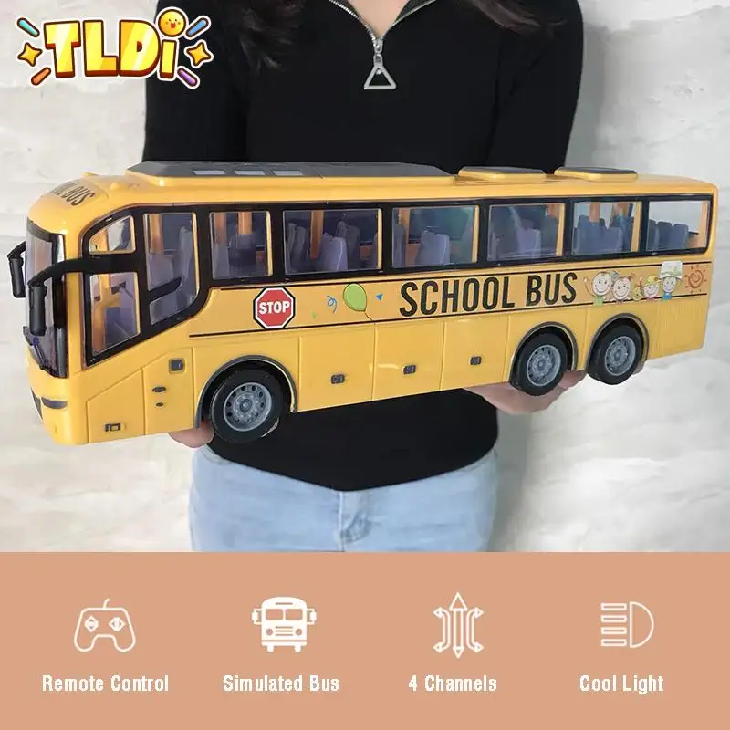 

1/30 RC Bus Toys for Kids Remote Control Car with Light Electric Vehicle Big Size Model Radio Controlled Truck Childern Gift