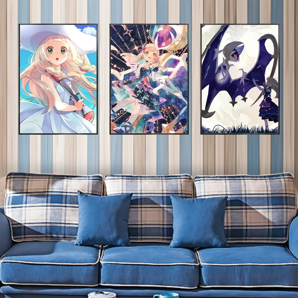 P-постер Покемон Лилли настенное искусство домашний декор для комнаты цифровая