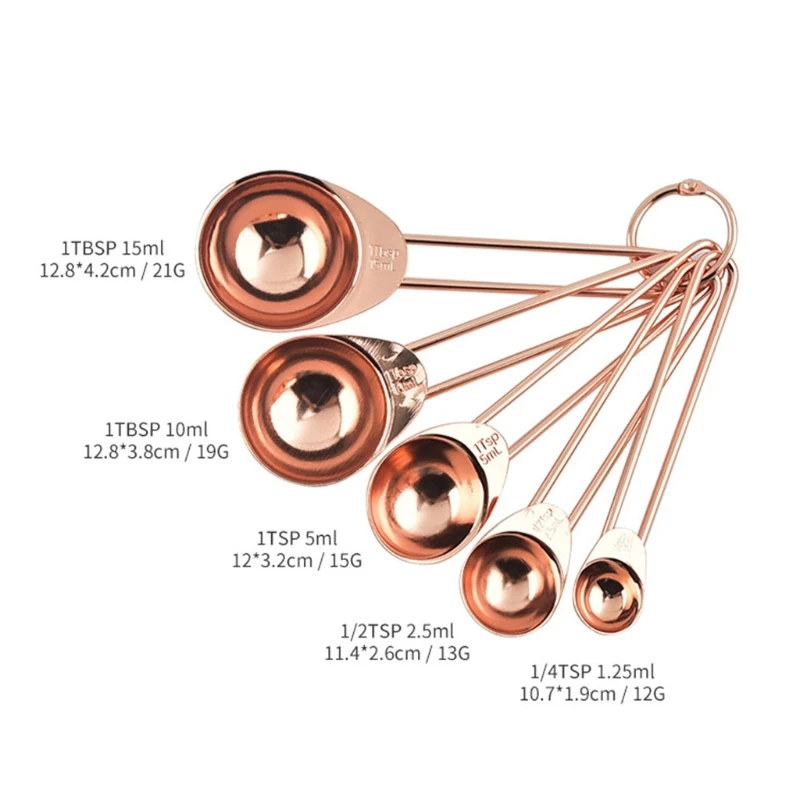 Набор мерных ложек из нержавеющей стали розового золота чашек линейка с