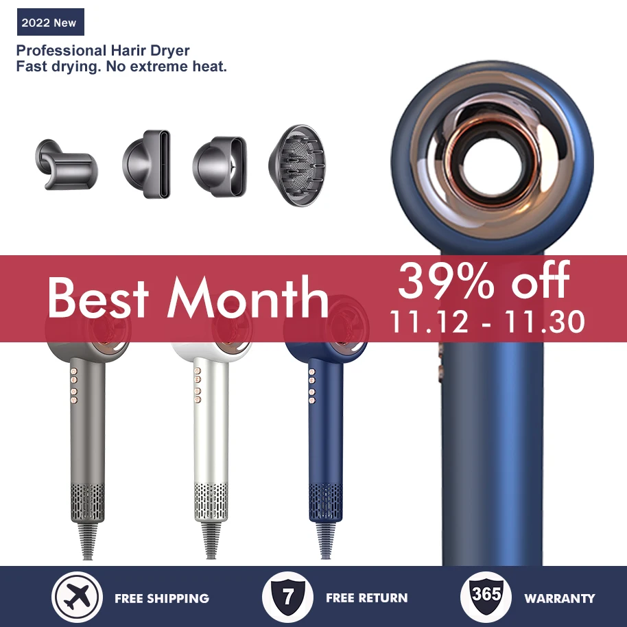 

Professional Hair Dryer Negative Ionic Strong Wind Hair Dryer Hot &Cold Air Wind ionic Blow Dryer Hairdryer Salon Style Tool