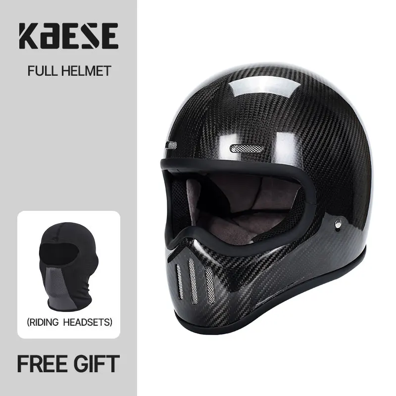 Мотоциклетный шлем Kaese полностью закрытый из углеродного волокна 12K с