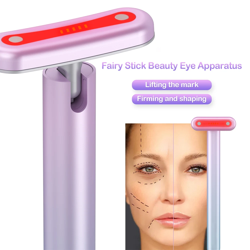 

4 in 1 Facial Skincare Tool Red Light Therapy For Face Neck EMS Microcurrent Face Massage Anti-Aging Skin Tightening Beauty Wand