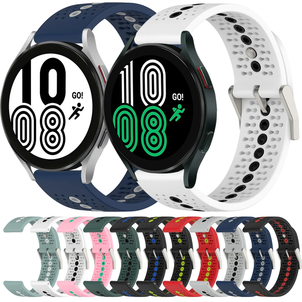 

Ремешок силиконовый для Samsung Galaxy Watch 4 Classic Band, спортивный браслет для Active 2 3, 46 мм 42 мм 44 мм 40 мм 20 мм 22 мм