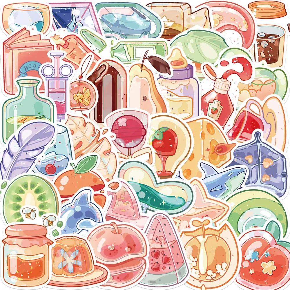 

40 Pcs Cartoon Cute Glass Objects DIY Waterproof Graffiti Stickers Backpack Scrapbooking Notebook Pencil Case Decoration Decals
