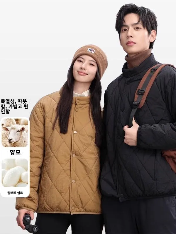 [Seasonal s] Мужская и женская флисовая шелковая легкая теплая куртка на хлопковой