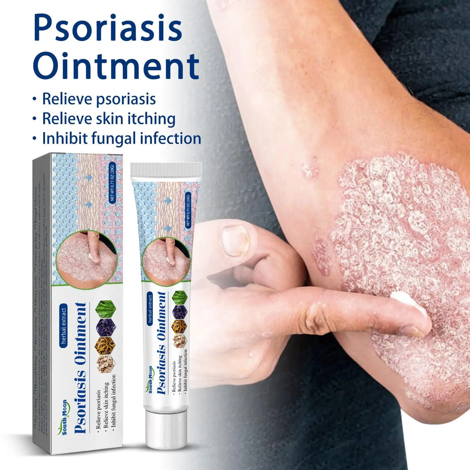 

Herbal Psoriasis Treatment Cream Antibacterial Anti-itch Dermatiti Eczema Urticaria Alergy Skin Ointment Beauty Health Body Care
