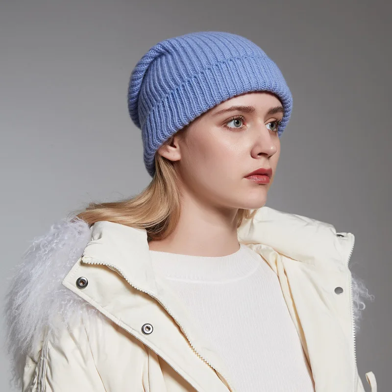 

2022 new autumn and winter pure wool knitted hat AC wool smiley hat men and women hat ski hat thickening