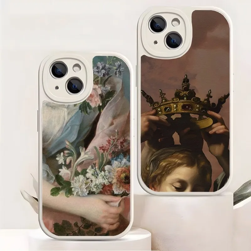 

Чехол для телефона из овечьей кожи с рисунком эпохи Возрождения для Iphone 14 Pro Max 13 11 12 Mini Xr X Xs 7 8 Puls Se, Роскошный чехол для мобильного телефона