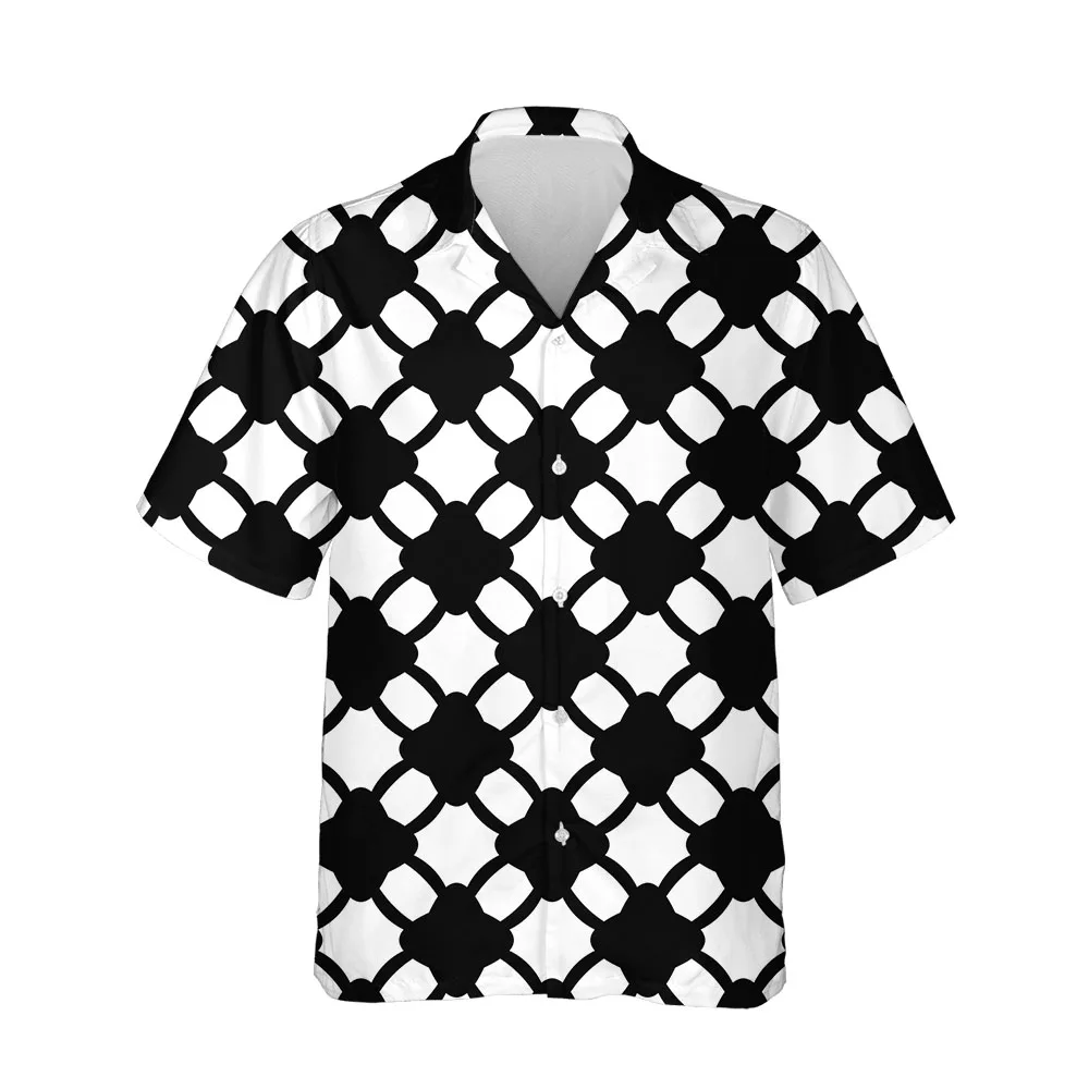 Jumeast New 3D Men's Clothing Casual Plaid Shirts For Men Casual Mens Hawaiian Shirt Short Sleeve Oversized Streetwear Blouses