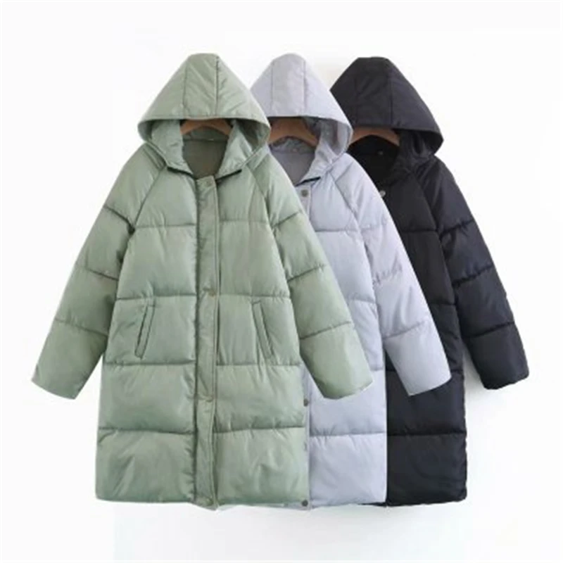 

2023 New Winter Large Size Women Bread Coat Thick Widened Long Section Famale Over The Knee Hooded Cotton Coat Women's Jacket