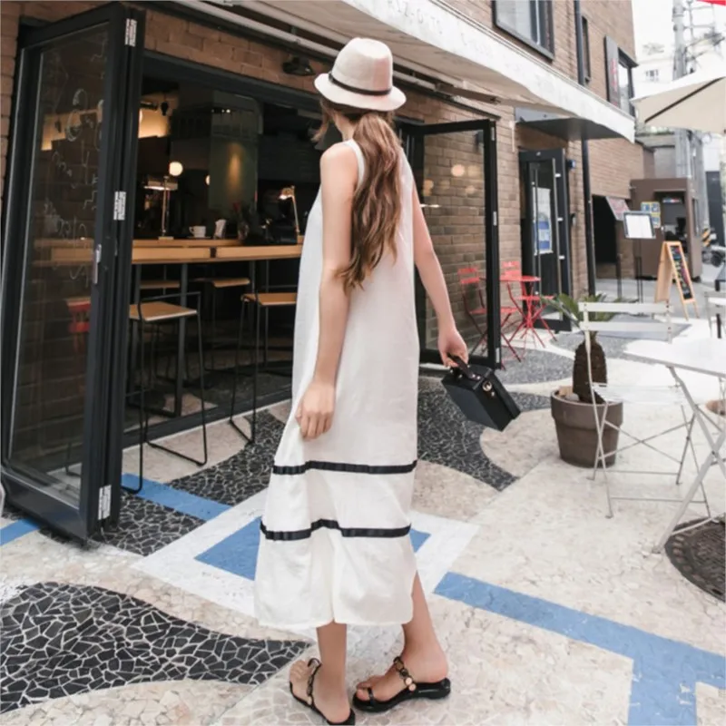 Женское новое женское облегающее платье макси Robe Longue Femme Платье-майка Летний