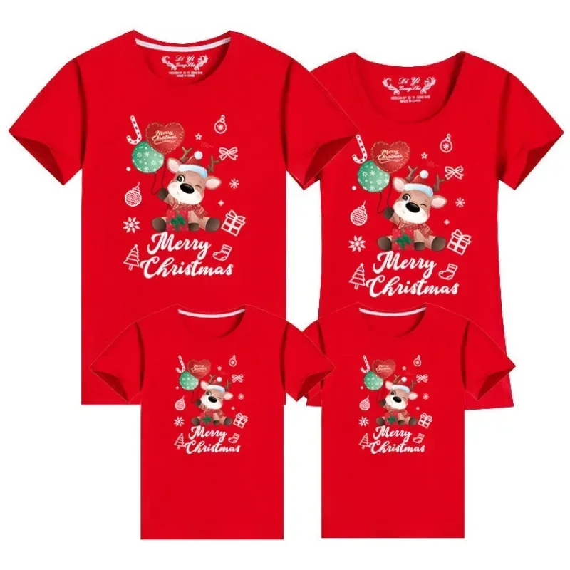 Merry Christmas Family Matching T-shirt Mommy Daddy Daughter Son Funny Clothes Mom Dad Kids Baby Tees Outfits