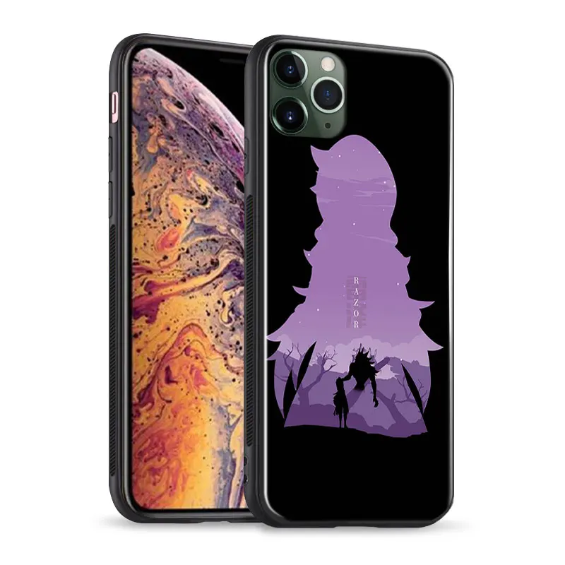 Чехол для телефона Razor Glass Soft Silicone для iPhone SE 6s 7 8 Plus X XR XS 11 12 13 Mini Pro Max в игре Genshin Impact.