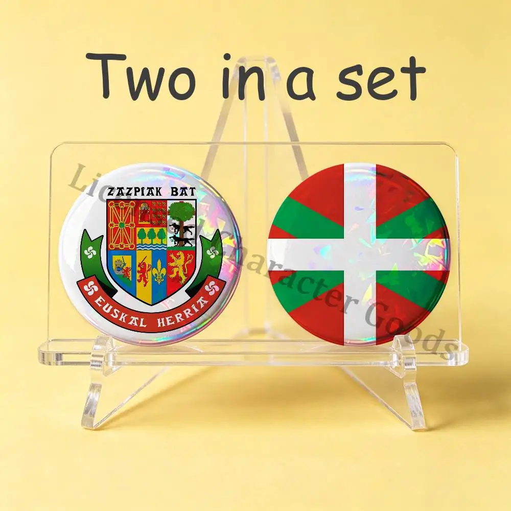 Набор из 2 значков Euskal Herria Basque, аниме-мерч, косплей, Nijigen, культура Отаку, большие 75, 58, 44, 32, 25 мм, мини (art.: 3920dbcbd0958) - 3920dbcbd0958