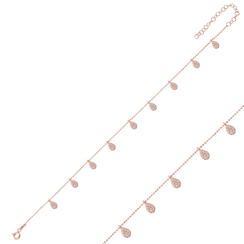 

Silver 925 Sterling Zircon Cubic Zirconia Dangle Bangle