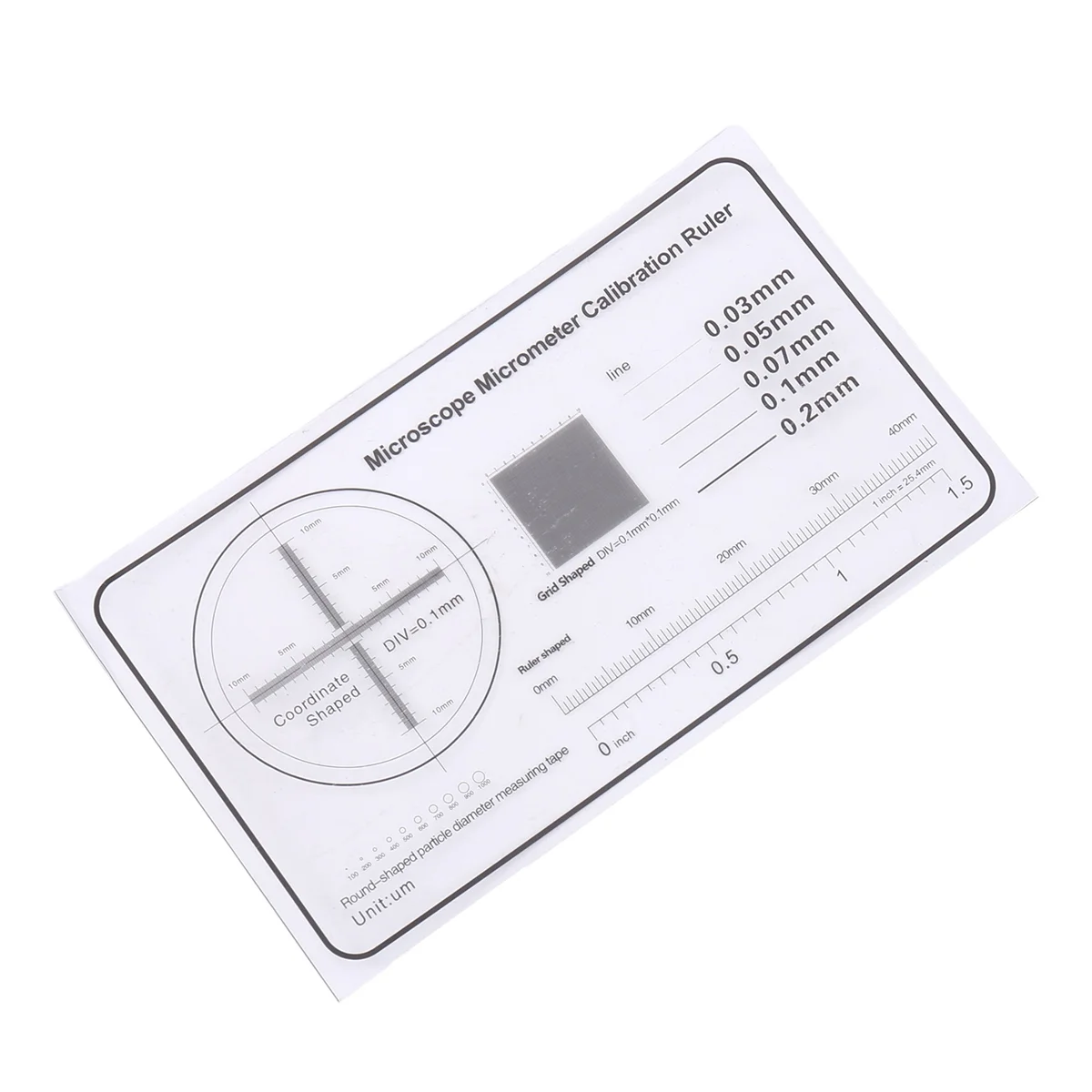 Линейка для коррекции микроскопа Оптический микрометр Калибровочная пленка