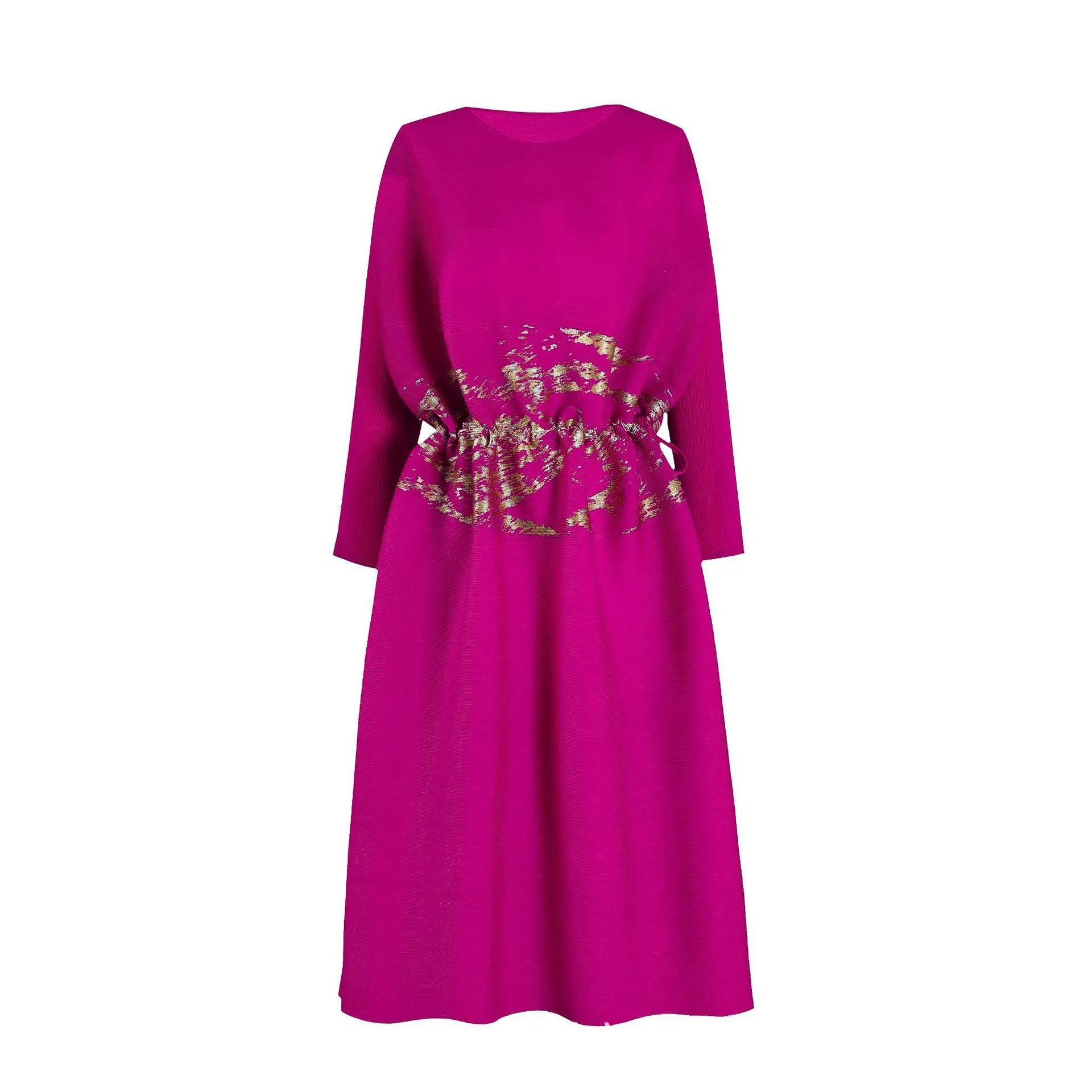 Женское вечернее Плиссированное Платье Стильная летняя одежда с круглым вырезом