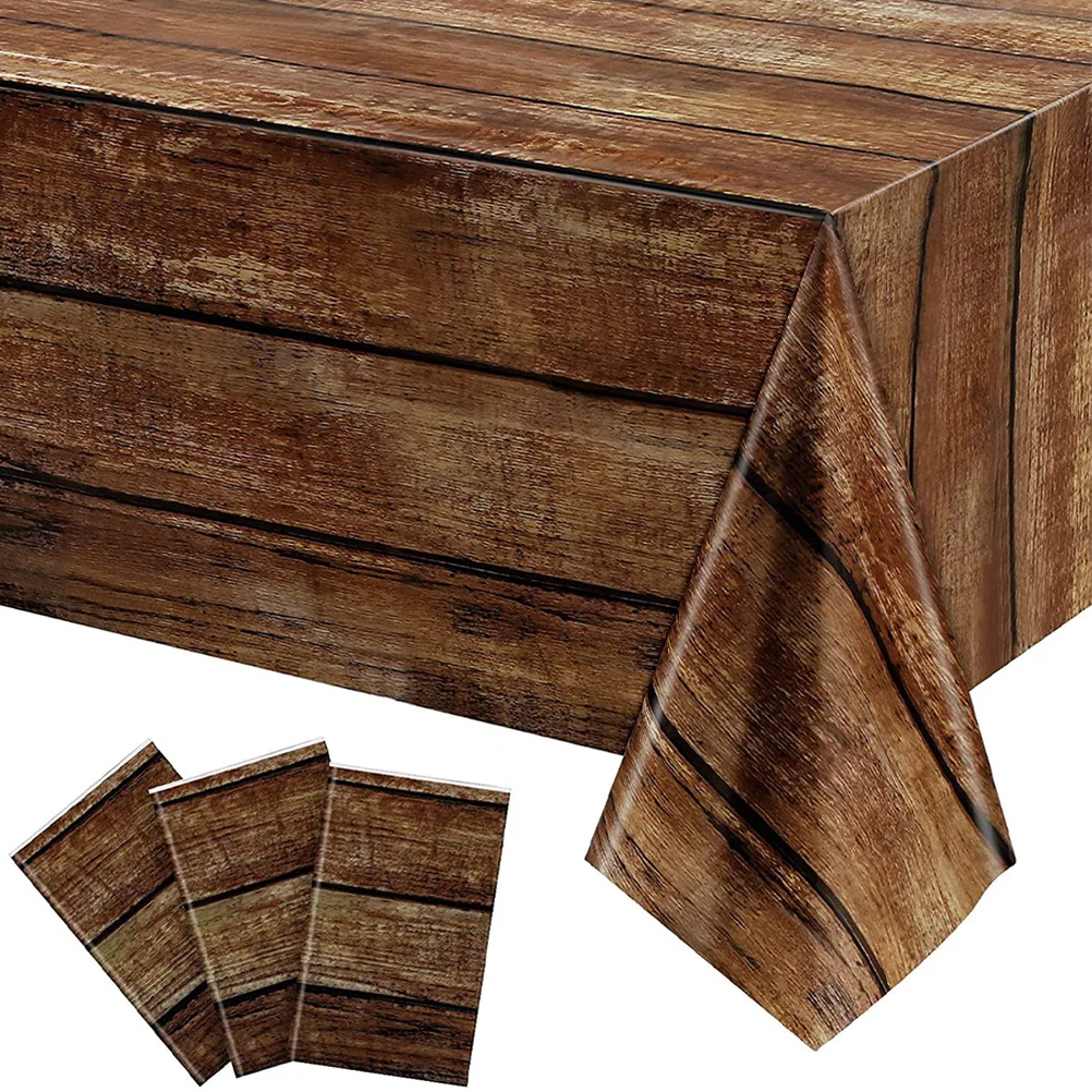 

Table Wood Cloth Western Party Tablecloth Rustic Decorations Grain Tableclothsvintage Covers Farmhouse Wooden Runner Cover