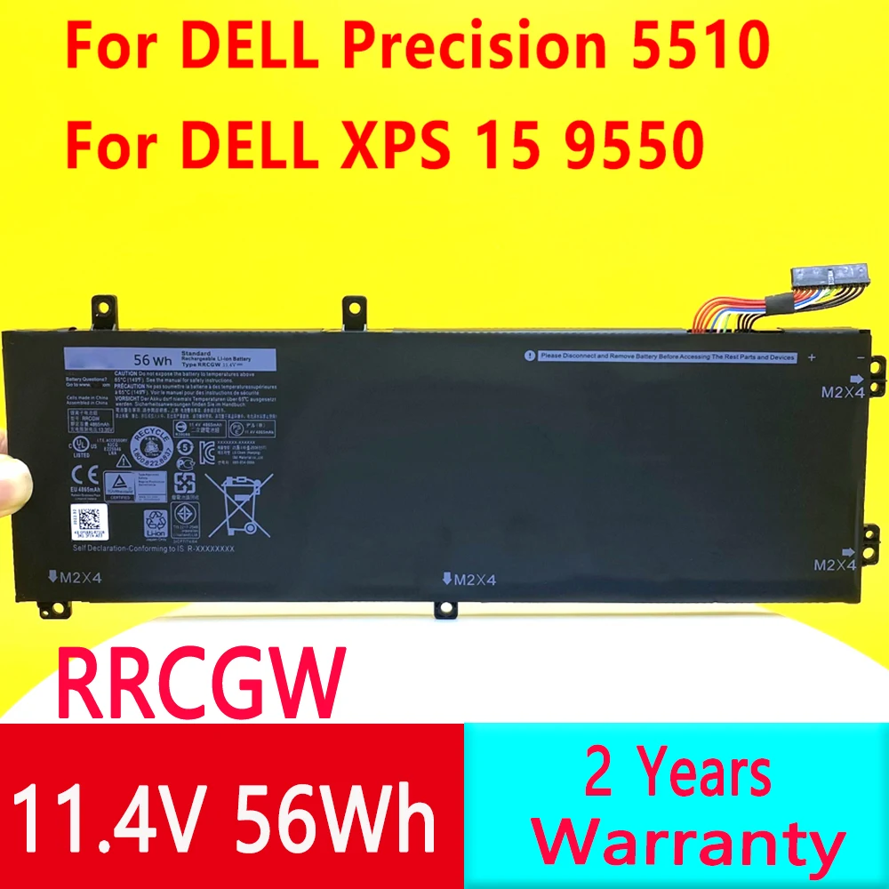 RRCGW Laptop Battery For Dell XPS 15 9550 9560 9570 Precisio