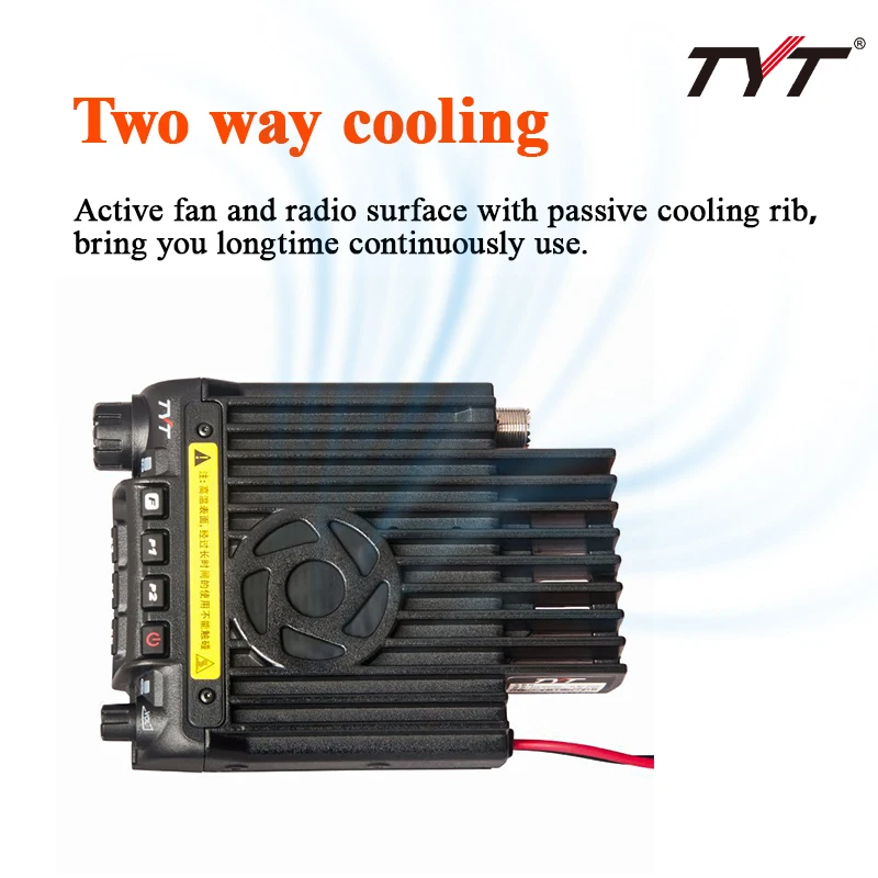 TYT TH-9000D Car Mobile Transceiver 60W VHF 2M 144-148MHz Ham Radio 2 Way Radio with USB Programming Cable, Black