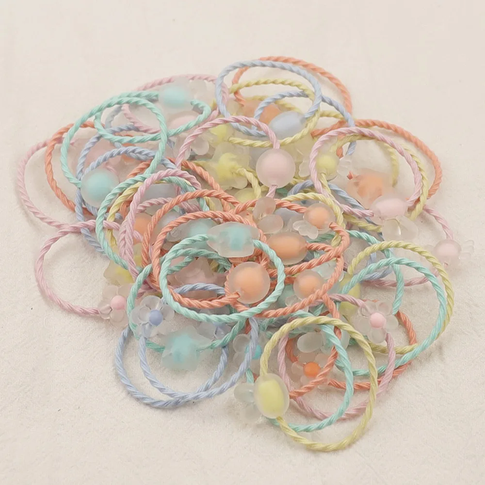 10 шт. милая веревка для волос кролика ярких цветов мини-плетеная резинка высокая