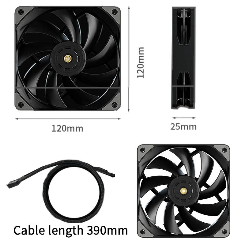 Охлаждающий вентилятор TEUCER для ЦП 120 мм 4 контакта ШИМ 400-1800 об/мин