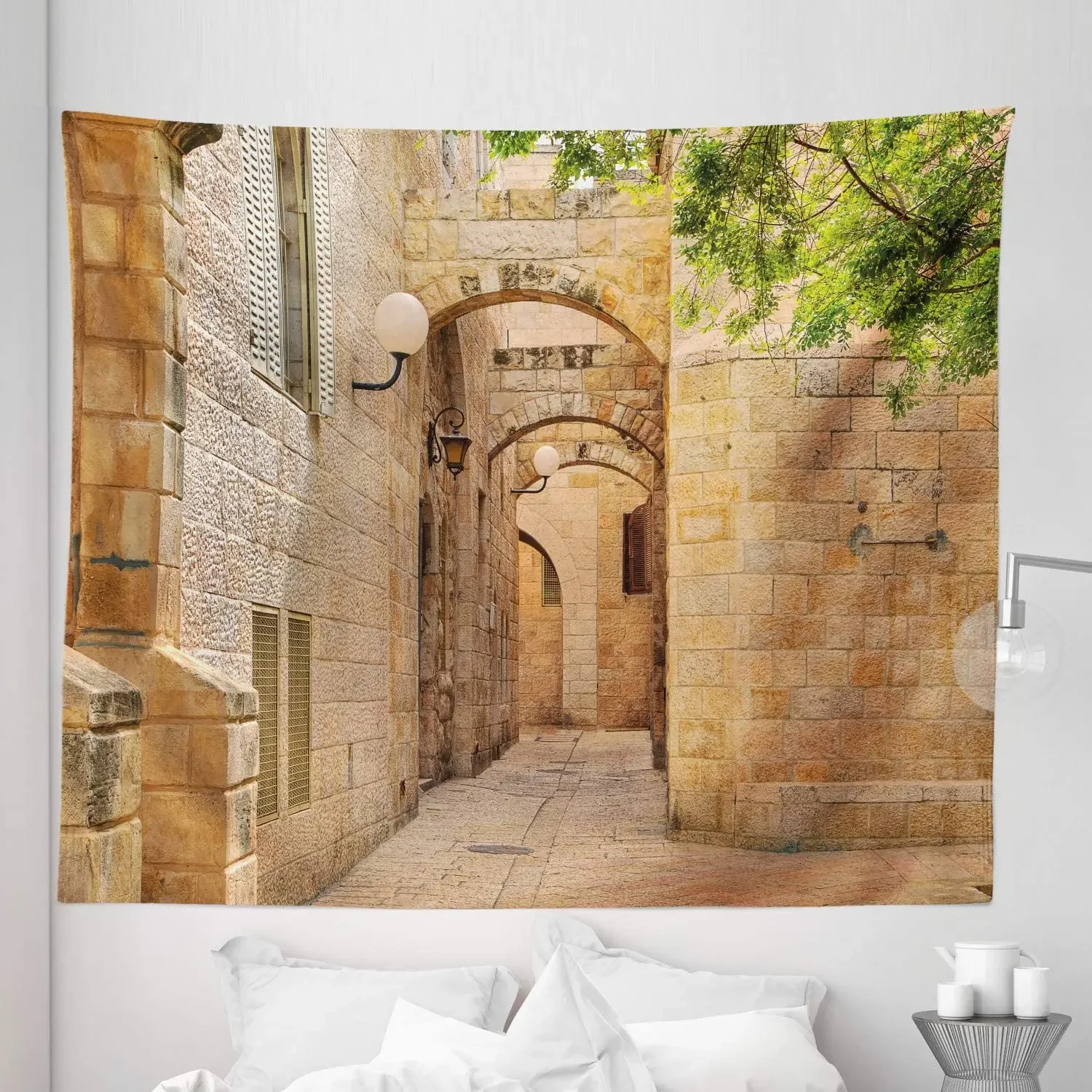 Восток Израиль здания улицы домики пейзаж от Ho Me Lili гобелен настенный для