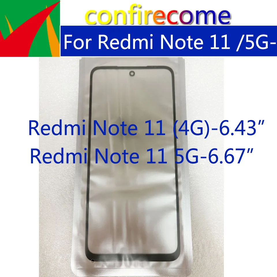 

10Pcs\Lot Touch Panel For Xiaomi Redmi Note 11 Touch Screen Front Outer Glass Lens For REDMI NOTE 11 5G LCD Front Glass With OCA