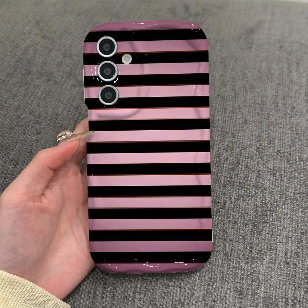 Фото Модный минималистичный чехол с полосками для Samsung Galaxy A56 A55 A54 A51 A25 A15 A06 A05, чехол Feilin Wave Oil для телефона №5
