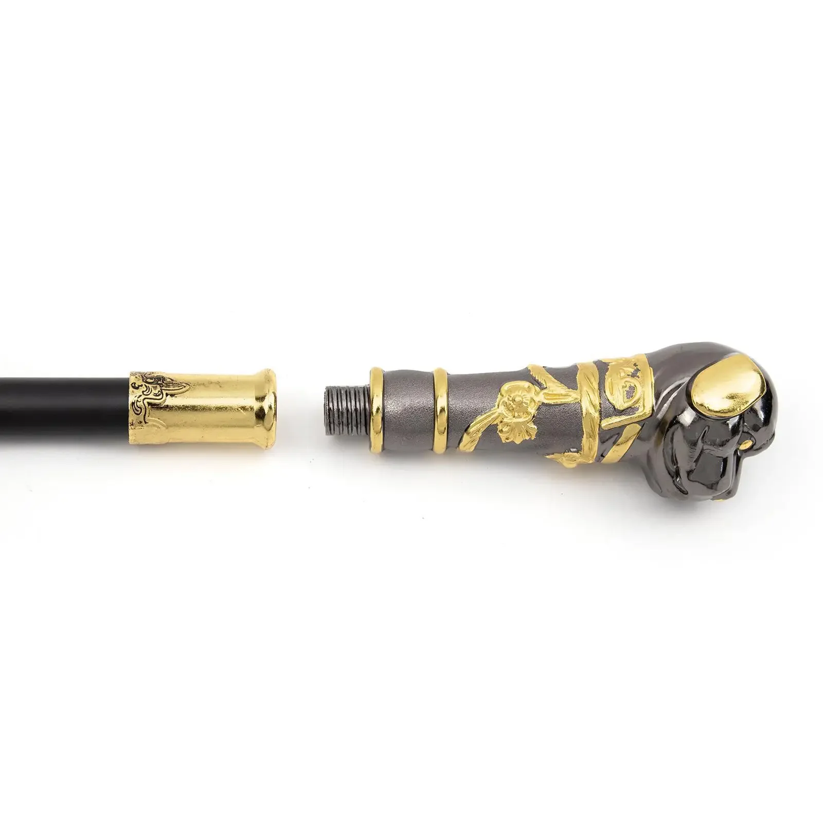 Черное золото трость для бульдога роскошный металлический скипетр украшение
