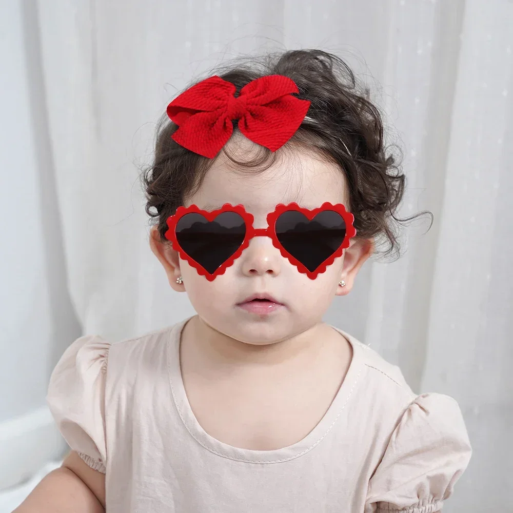 2 шт./компл. детские милые бантики повязка на голову солнцезащитные очки с героями