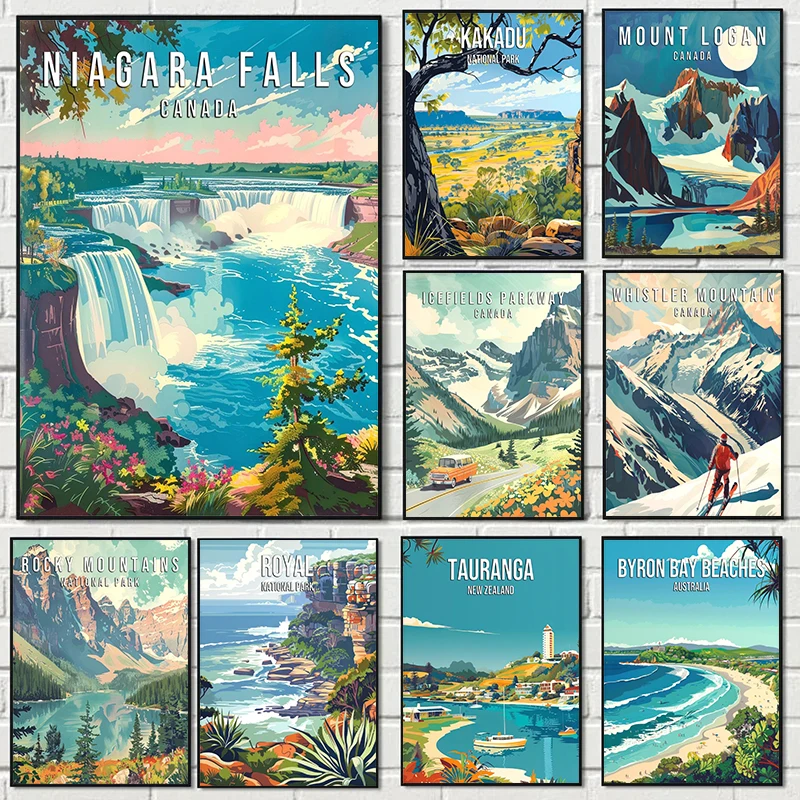 Современный Известный туристический город Австралия иллюстрация лес Каньон