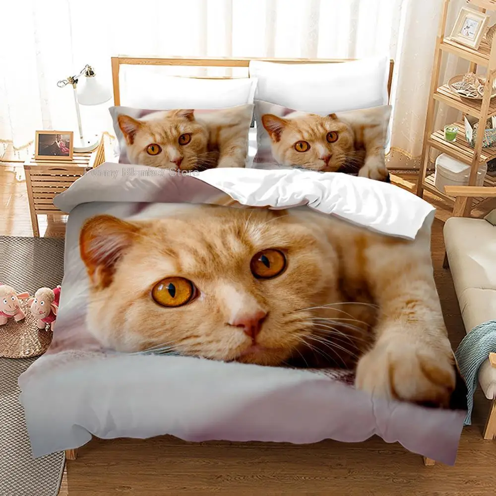 

Комплект постельного белья с милыми животными и кошками, комплекты постельного белья с пододеяльником в виде милых животных, постельное бе...