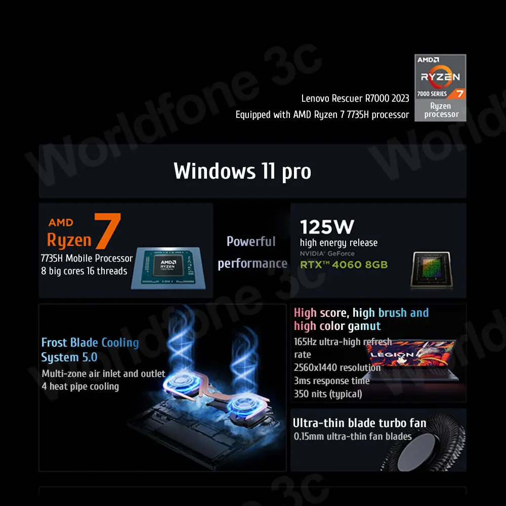 Lenovo Legion R7000 E-sports игровой ноутбук экран 2023 дюйма 16 ГБ/32 ГБ