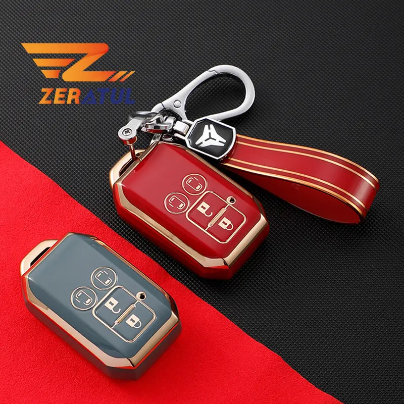 

2/3/4 Buttons Auto Shell Fob Holder For Suzuki Swift Ignis Ertiga Wagon R Monopoly TPU Car Remote Key Cover Case Keychain